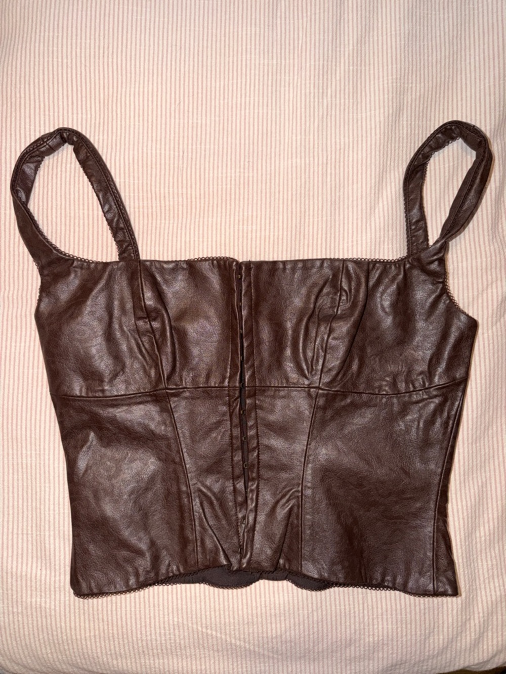 House of CB Dark Brown Faux Leather Corset